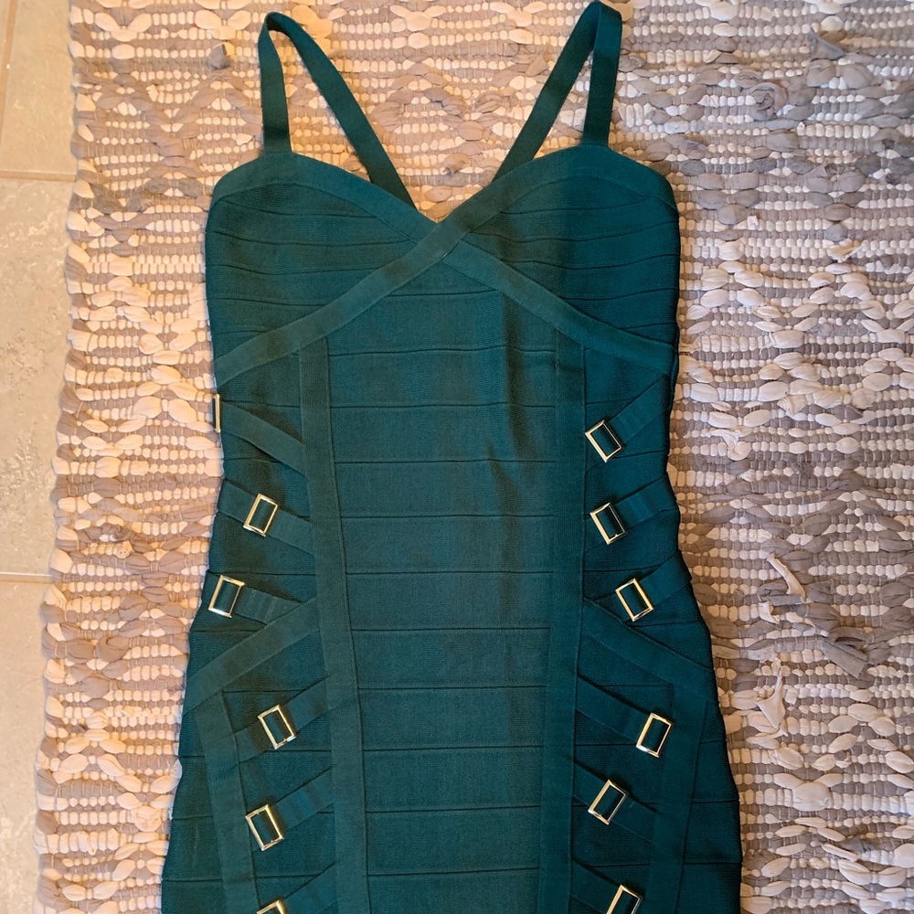 Bebe Bandage Dress Green Small